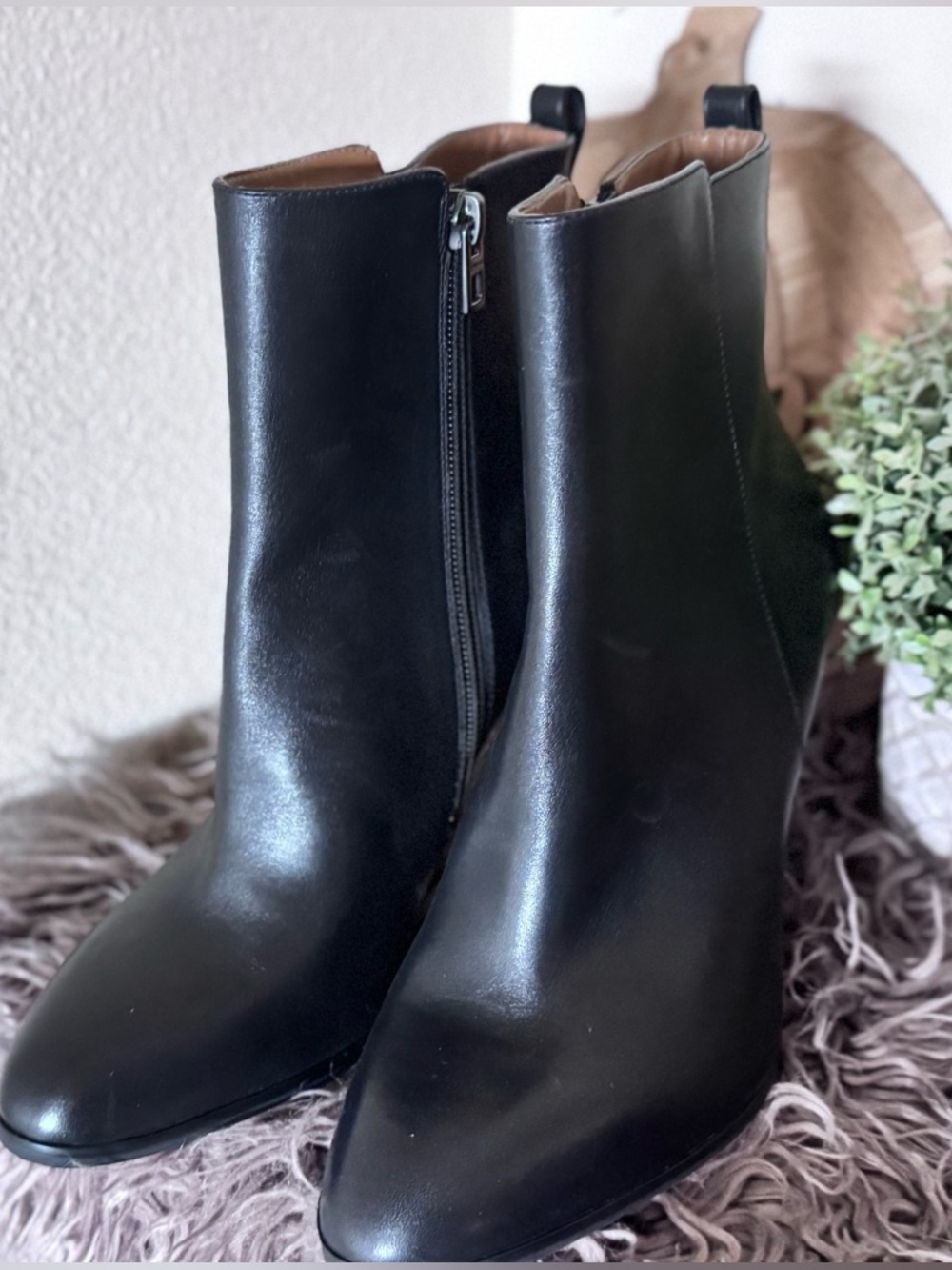 Coach Black Leather Women's Ankle Boot with Side Zip - Picture 3 of 5